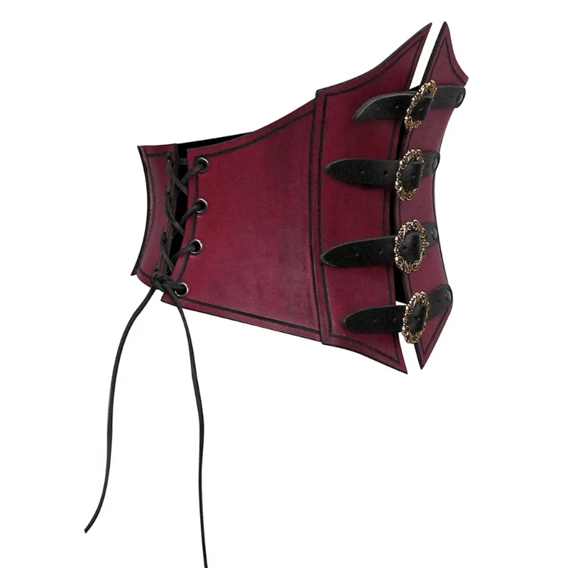 Corset Médiéval Occidental pour Homme et Femme, Ceinture de Liaison, Costume de Cosplay Vintage, Accessoires d'Halloween, Vert et Rouge