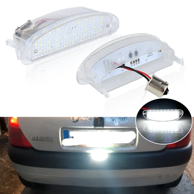 

1 шт. CANbus светодиодный светильник номерного знака для Renault Clio Sport MK2 Clio II 1998-2006 Twingo I (1993-2007) OEM # 7700410754