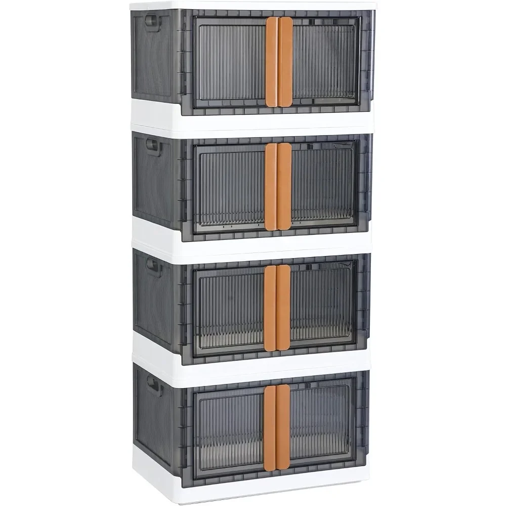 Storage Cabinet - Room Organizer, Plastic Shelves Organizer, Storage Bins with Lids, Collapsible Outdoor Storage Box,