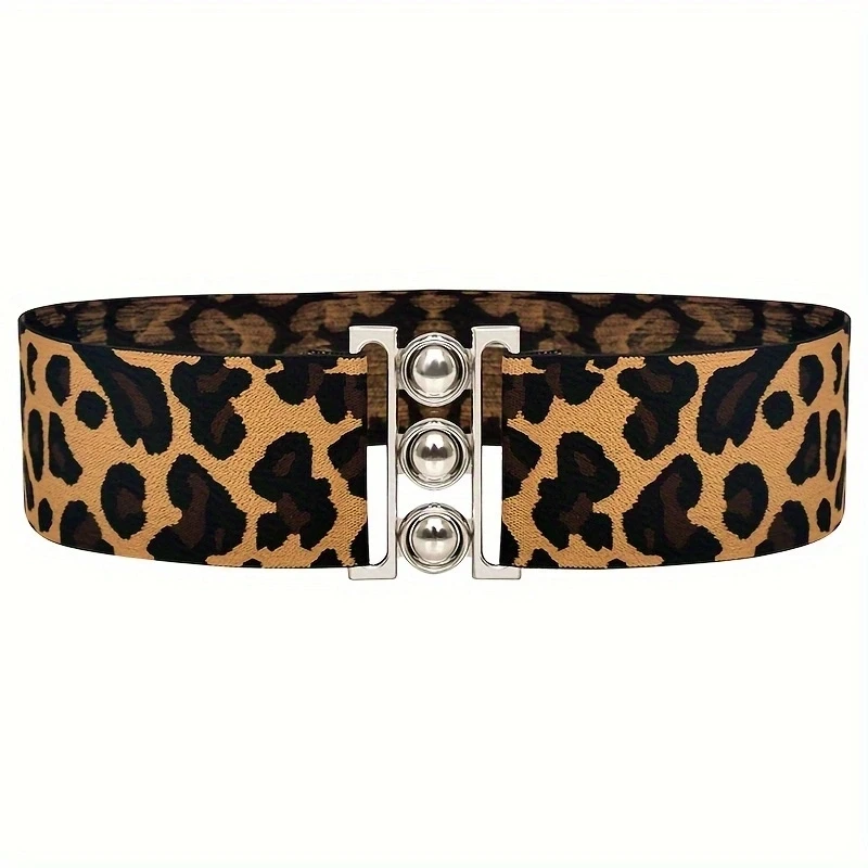 Cintura elegante da donna nuova popolare Cintura da donna coreana Cintura elastica Bottone argento