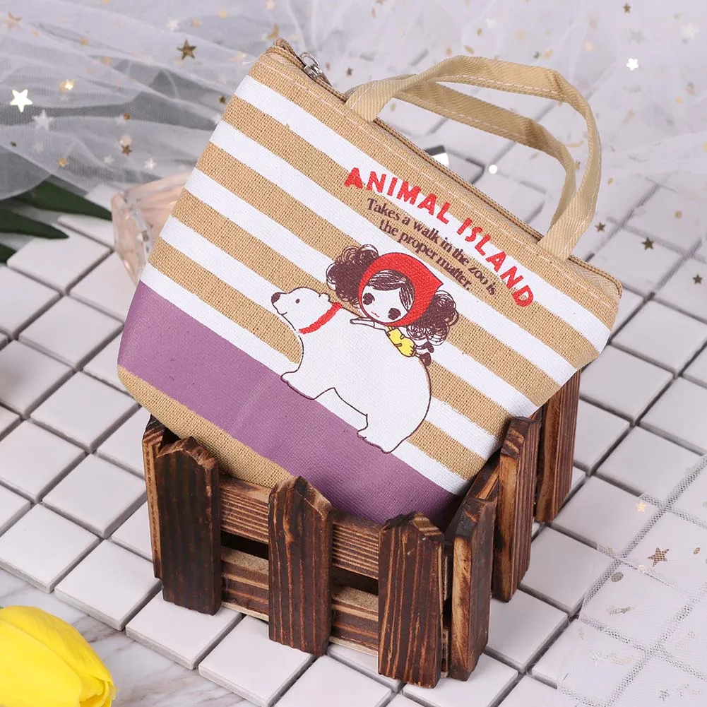 

Canvas Money Wallet for Lady Cartoon Pattern Cute Women Female Purse Mini Zipper Wallets Pouch for Casual Shopping School Daily