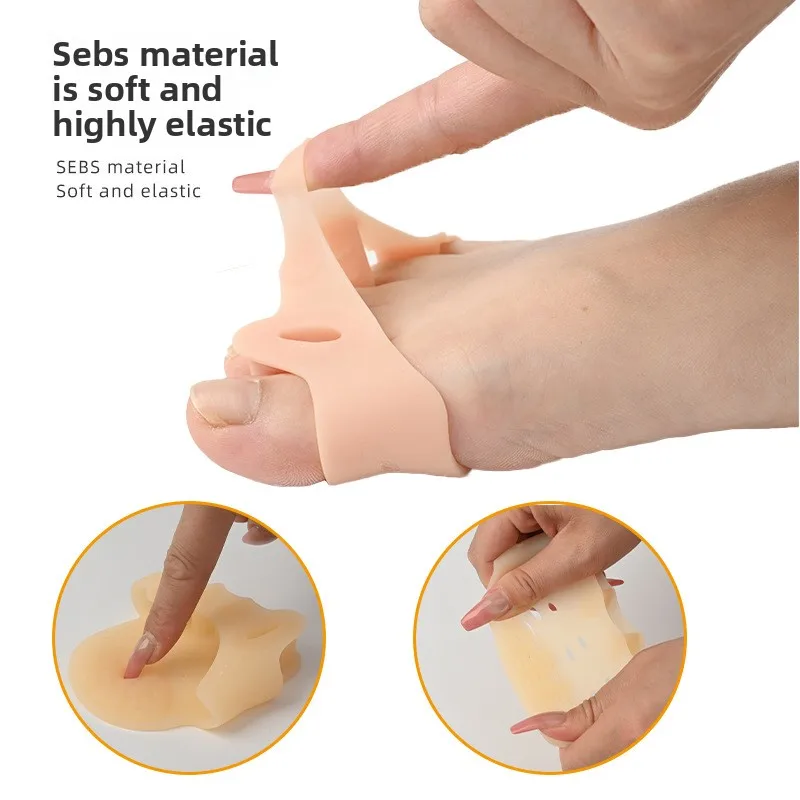 Fünf-Loch-Vorfuß-Bogen-Splitter, Silikon, weiche Unterstützung, sanfte Druckfixierung, Vorfuß-Pad in halber Größe, Hallux-Valgus-Korrektur