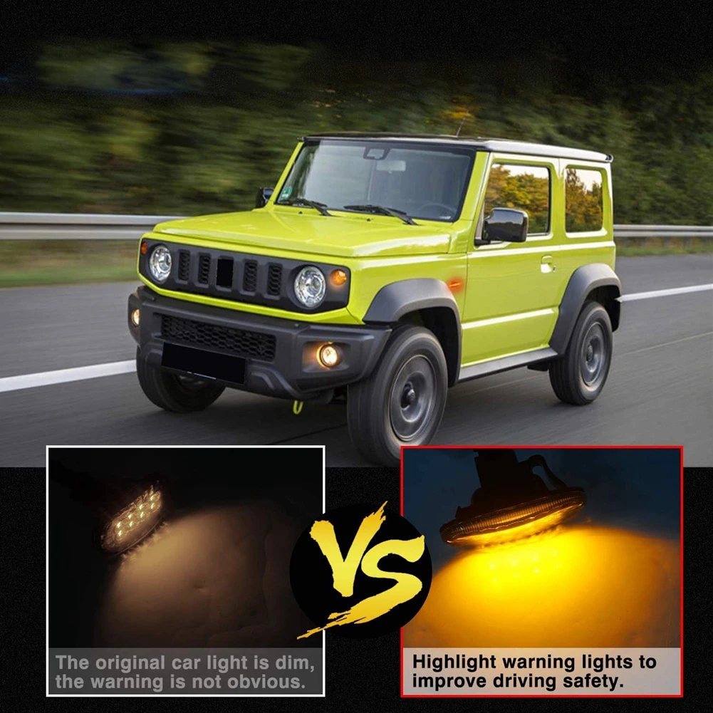 Luces de posición laterales LED ámbar para Suzuki Jimny JB74 JB64 2018, reemplazo de luz indicadora de señal de giro, ahumado