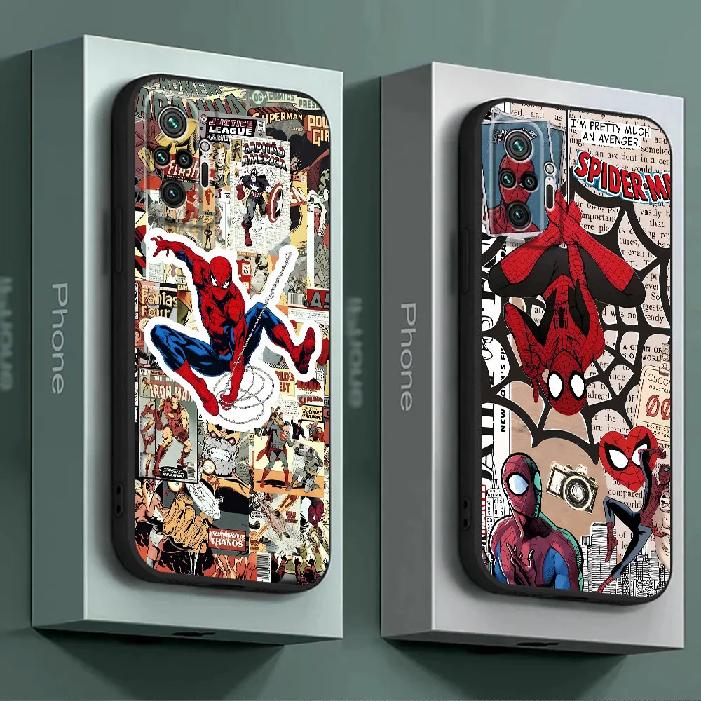 Marvel Spiderman Phone Case for Xiaomi Redmi Note 9 8 7 11 Pro 9T 11S 9S 13 Pro 8T 12 10S 12S 10 11 TPU Soft Cover Capa Armor