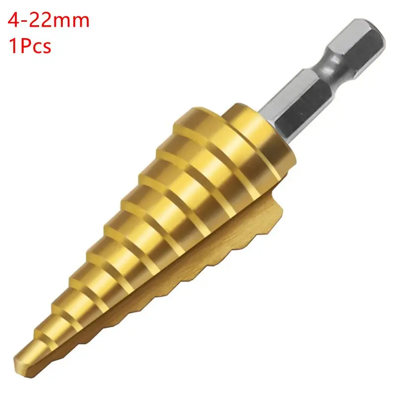 4-22mm HSS Drill Step Titanium Speed Coated Steel Cone Hole Cutter Bit Hex Step Drill Bit Herramientas Para Carpinteria