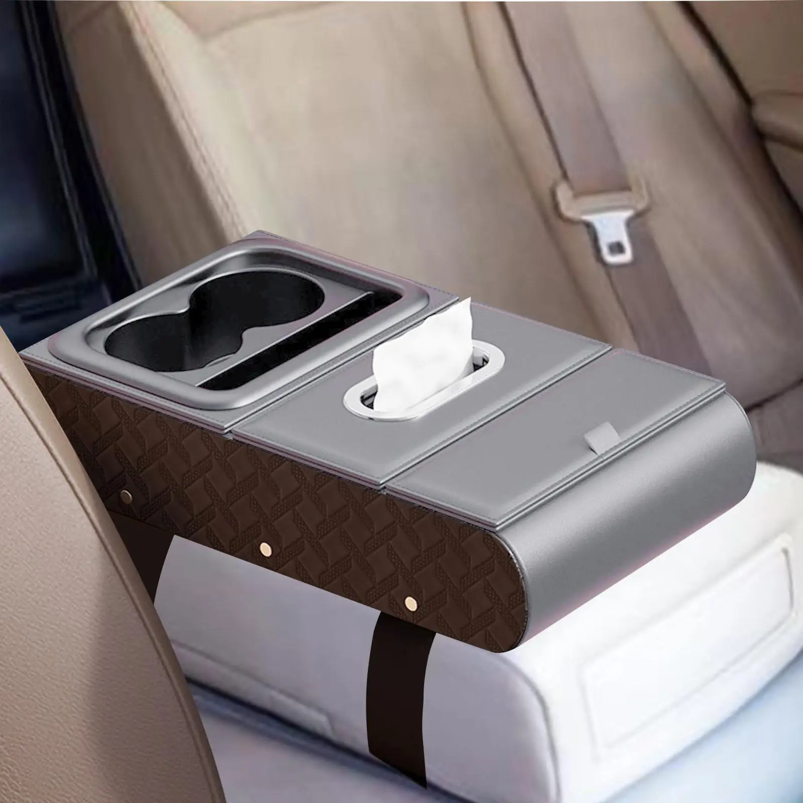 

Автомобильный подлокотник, ящик для хранения, износостойкий, многофункциональный, роскошный, для салфеток, подстаканник, автомобильные аксессуары для интерьера для авто