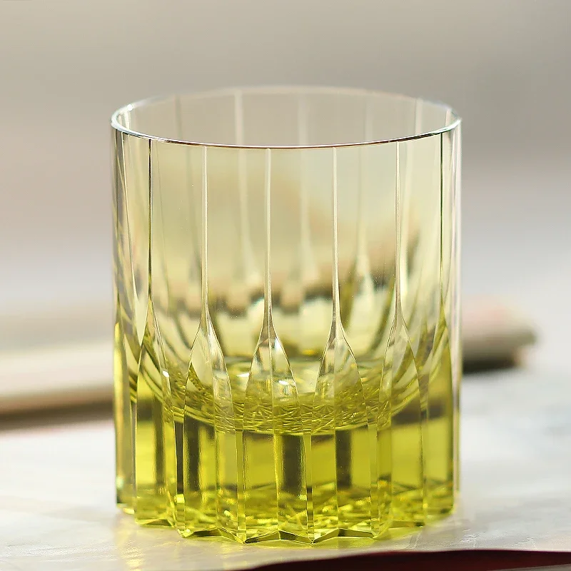 K9 Crystal Glass Thick Wall Shiny Beautiful Whisky Glass 8oz 1PC with Gift Box Clear Green Blue