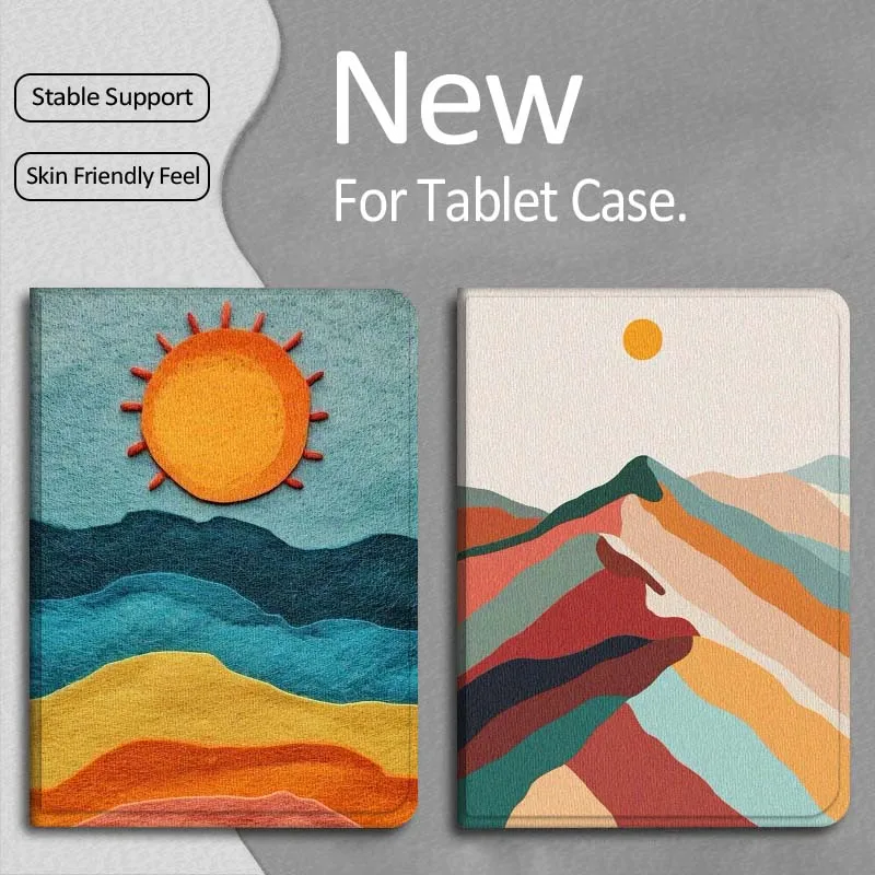 

Colorful Sunset Painting For Apple iPad Pro Air 13 2 7th 6th 2025 M2 M3 M4 M512.9 13 inch Foldable Tablet Case Gift