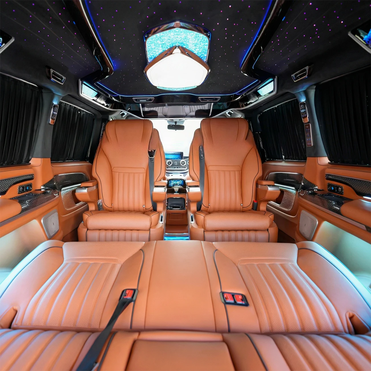 W447 Tan Ivory Two-Tone Leather VIP Interior  Bed Captain Seat Ambient Light MPV Conve | Custom Manufacturer