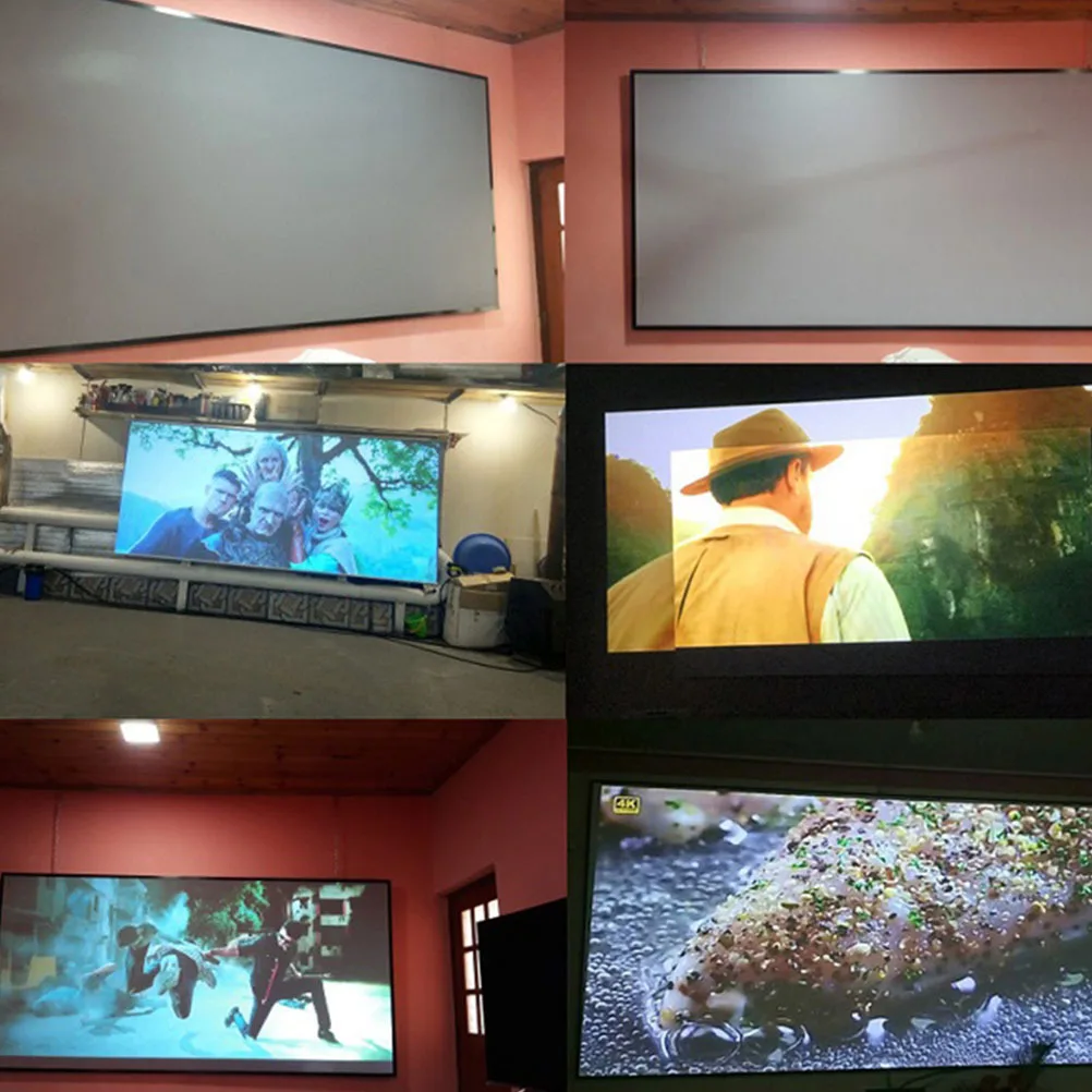 1Pcs Anti-Light Projection Screen Silver 72 Inch 16:9 Portable Foldable Projection Cloth Office Classroom Business