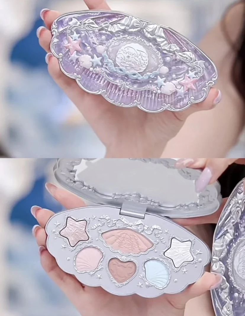 フラワーノウシェルパールシリーズ 6色アイシャドウパレット グリッターシマーパールマット ロングラスティングアイシャドウ