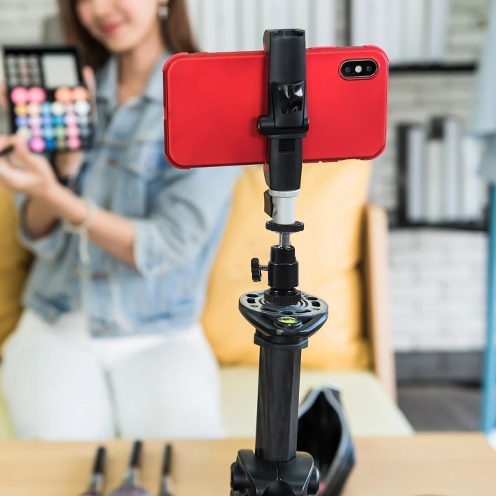 

2Pcs Camera Tripod Ball Head Mount Aluminum Alloy 360 Degree Rotation Stable Support for Projector Desk Mount Live Streaming Rig