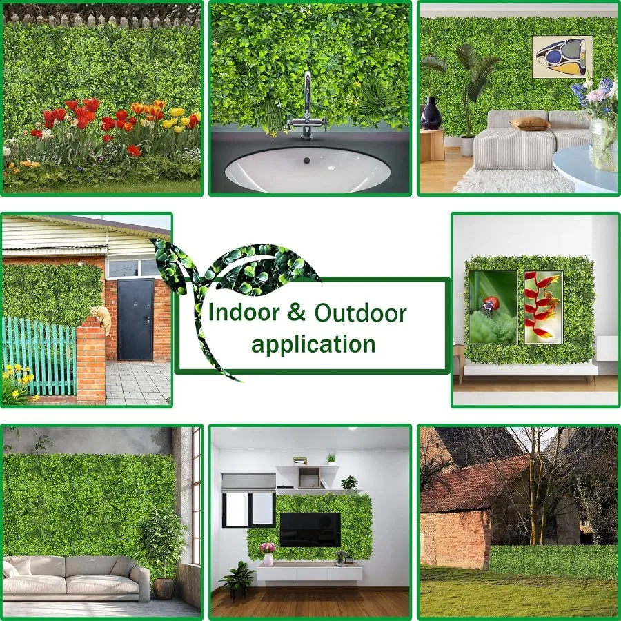 لفة حائط للنباتات الاصطناعية: 4FT X10FT 40 قدم مربع UVAnti Ivy Privacy Fence شاشة لوحات خضراء صناعية خلفية خشب البقس اللبلاب الكرمة Le
