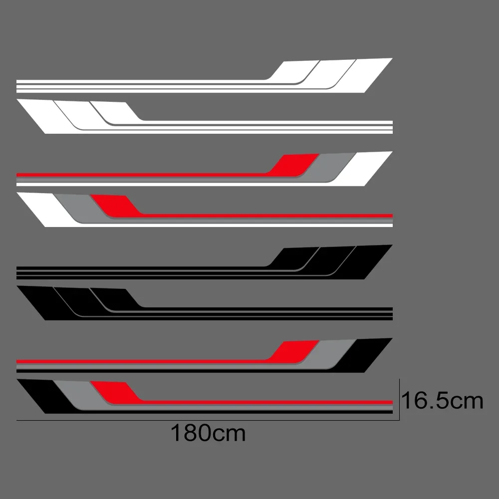 Car Door Side Skirt Sticker Trims Vinyl Decals Tricolor Graphic Accessories For Audi TT 8N MK1 MK2 8J Coupe MK3 8S Roadster TFSI