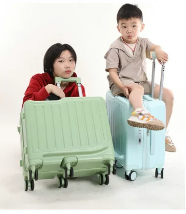 Belbello New 6-wheel children's luggage Baby can ride and sit small boarding box boys and girls pull rod luggage