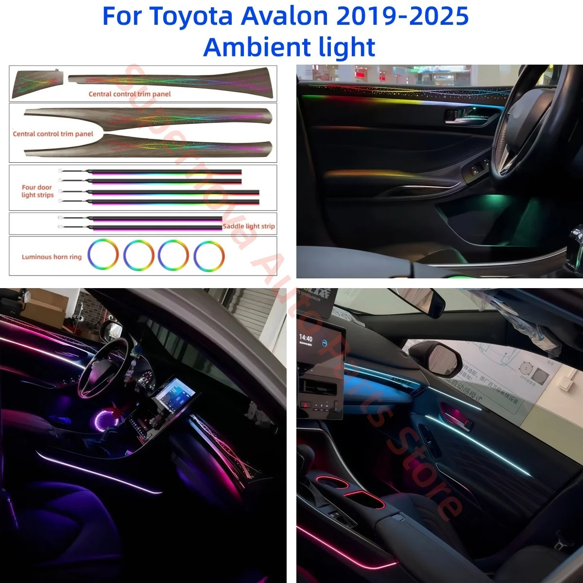 Ambient Light For Toyota Avalon 2019-2025 Atmosphere lamp automotive interior lighting upgrade Car accessories 1:1 trim panel