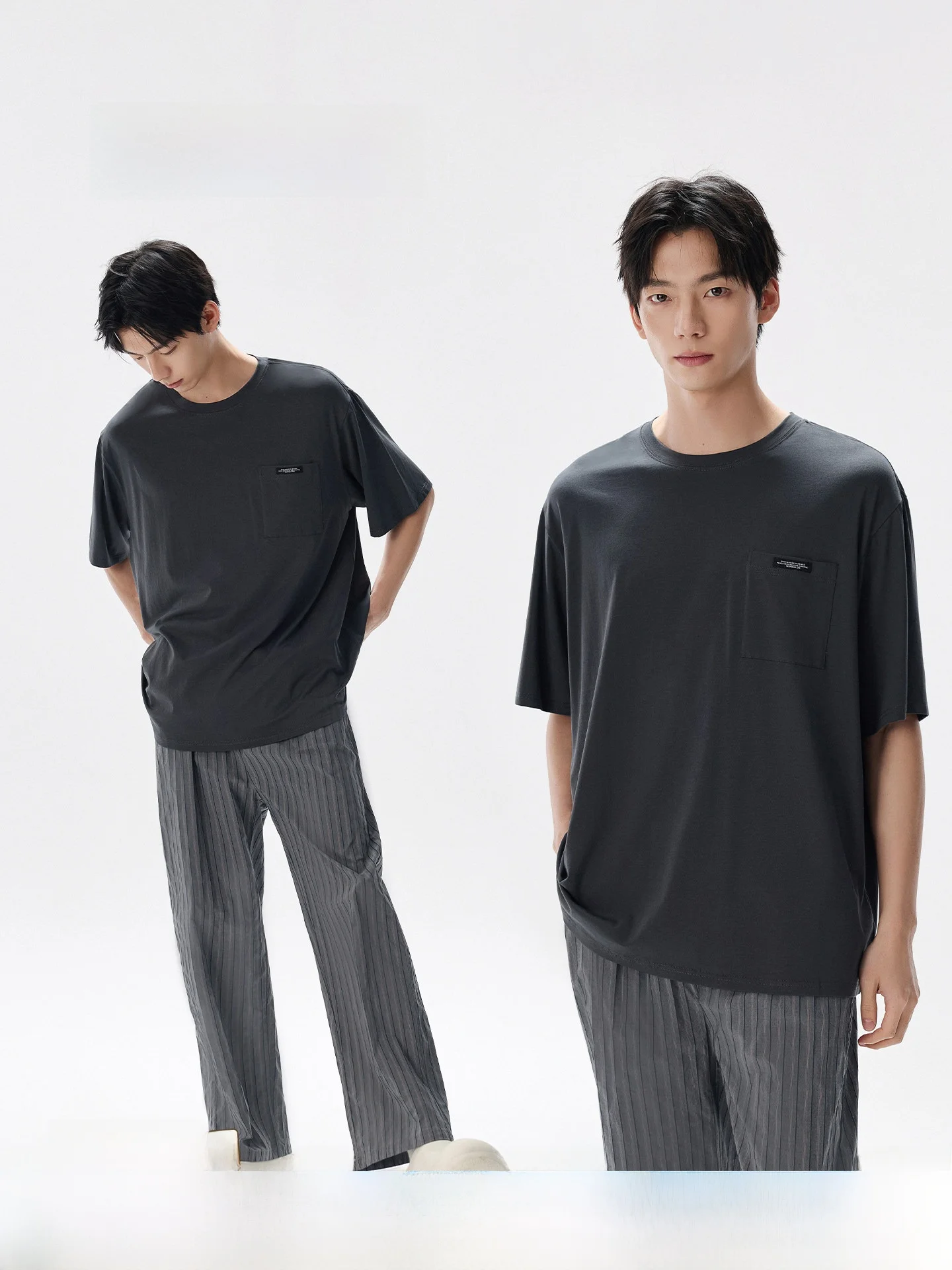 kinip-lightweight-soft-modal-cotton-ort-sve-striped-men's-pajamas-home-clothes-set-summer-outwear-comfortable-brea