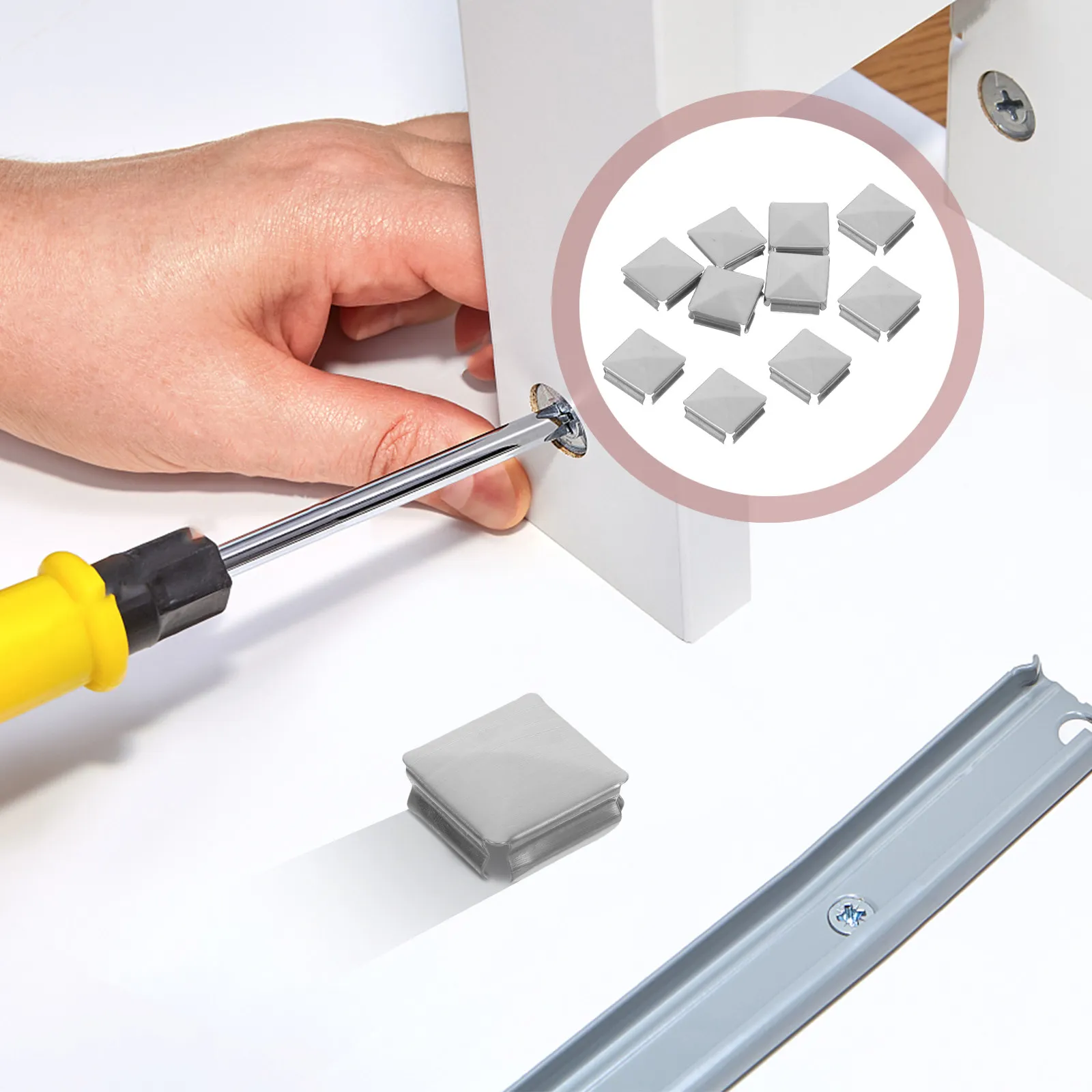 10Pcs Stainless Steel Square Tube End Caps Quick Installation Decorative Square Pipe End Protectors for Indoor Outdoor