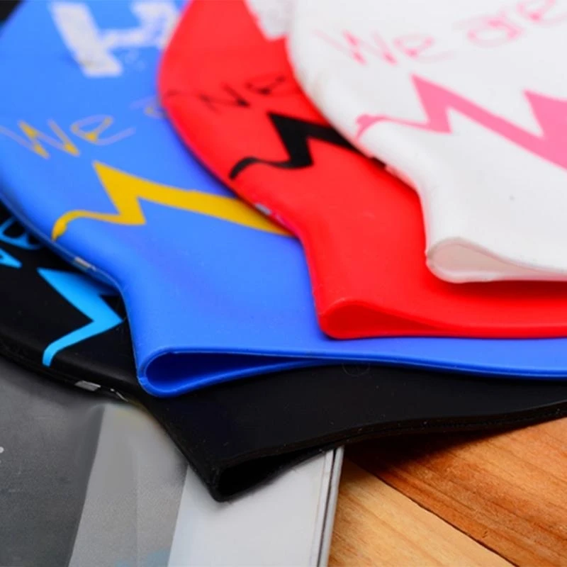   High Elastic Silicone Swim Caps for Adults Long or Short Hair, Ergonomic Designs Watertight Swimming Caps Swim Pool Hat