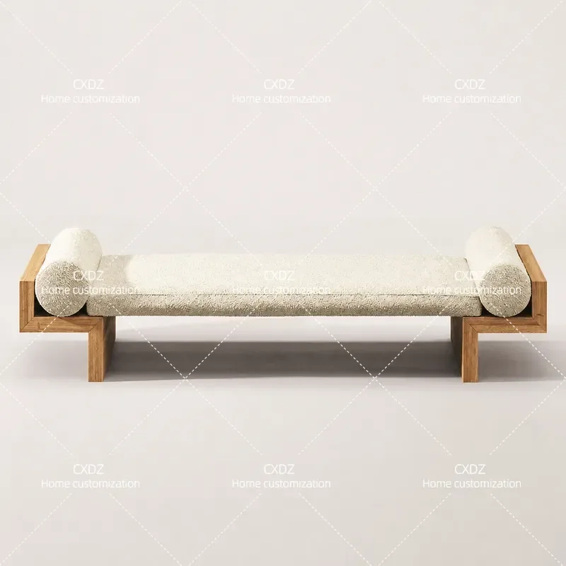 New Chinese Style Solid Wood Bedside Stool Nordic Home Bench Simple Modern Foyer Cloakroom Shoe Changing Stool