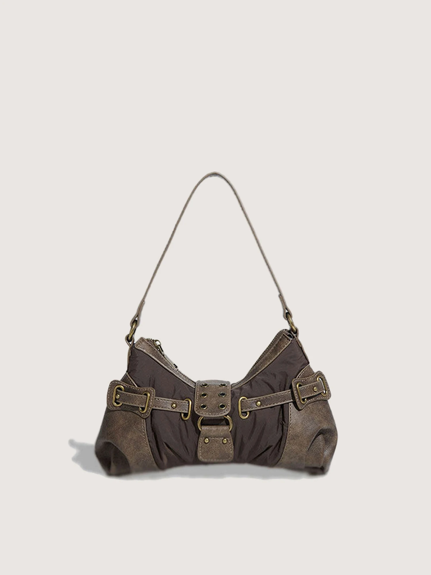 

Женская сумка через плечо в стиле Maillard, коричневая, плиссированная, ретро, Y2K, для дерзких девушек, винтажная, люксовая, 2026