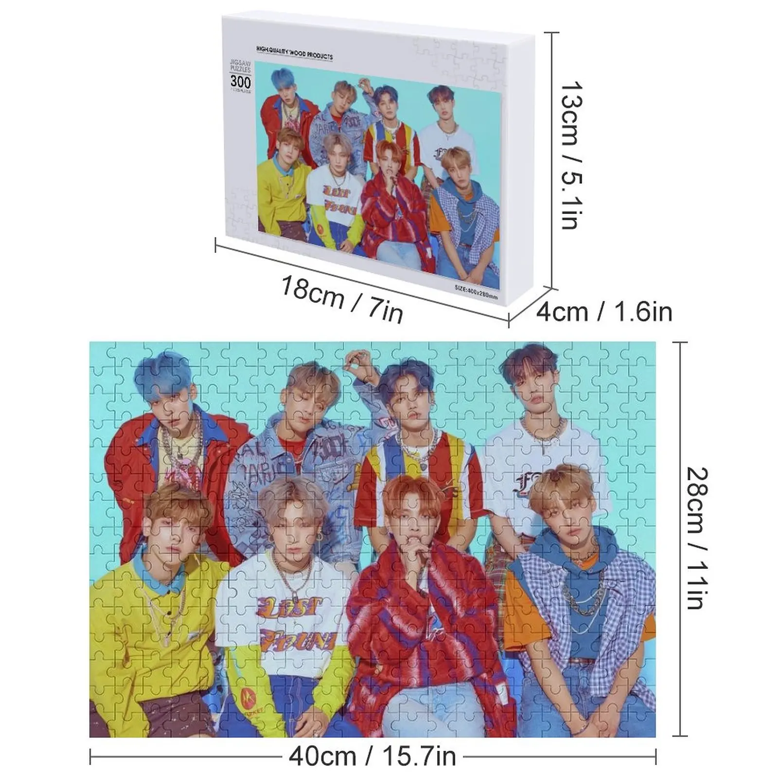 Quebra-cabeça com logotipo ATEEZ personalizado com foto quebra-cabeça de brinquedo infantil personalizado