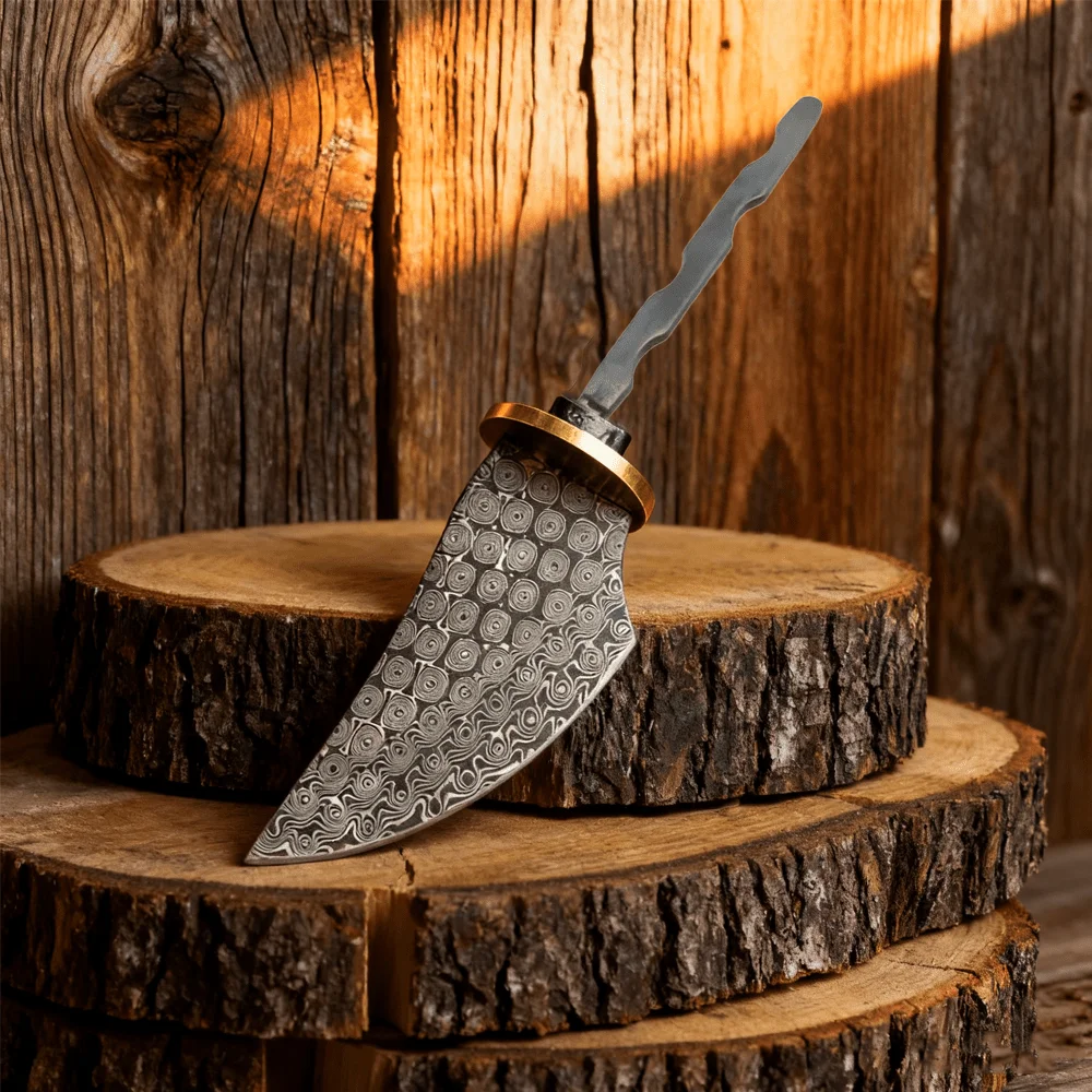 1Pc DIY Knife Making Damascus Steel Fixed Blade Knife Blanks Knife Billets Material Accessories Camping Survival Straight Knives