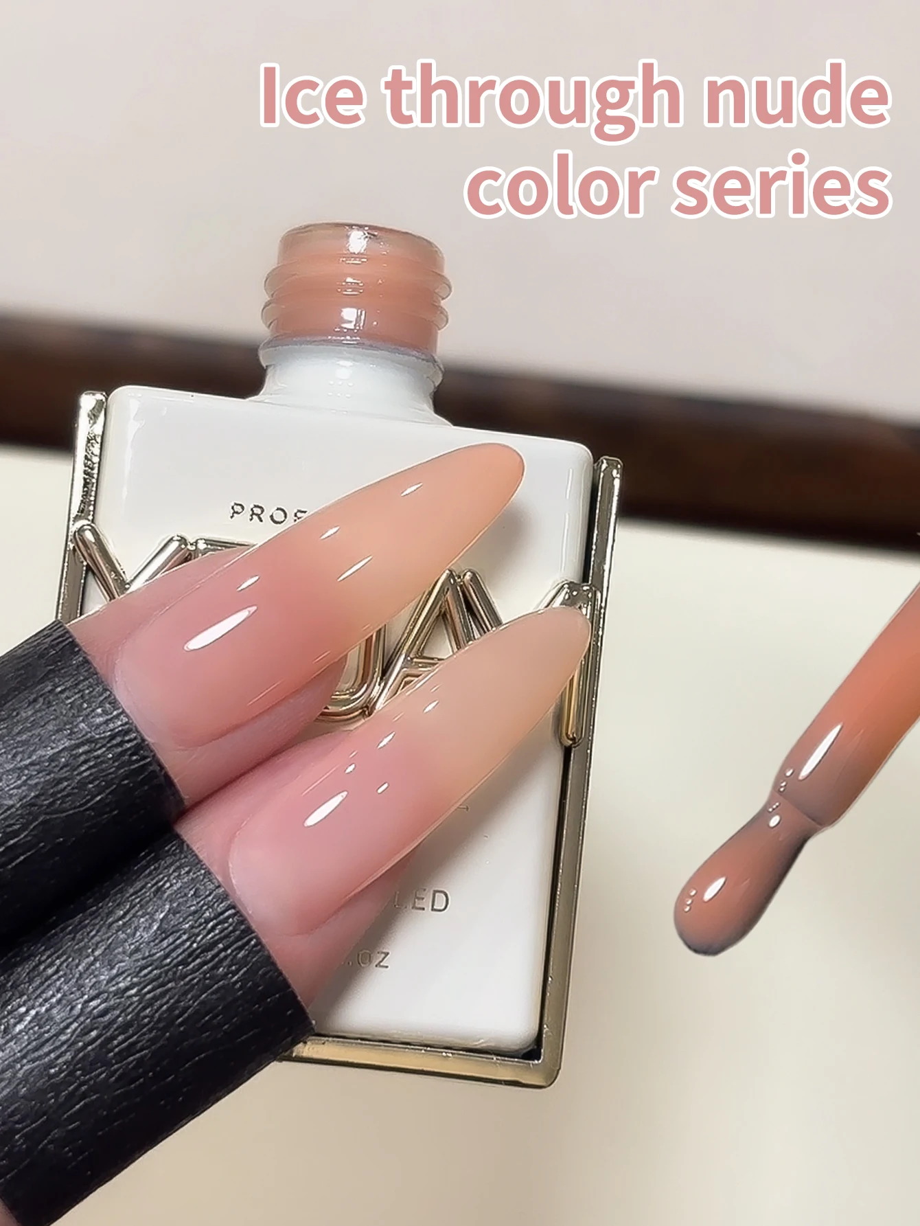 6 szt. 15 ml Jelly Ice Nude Peelable Polish, zestaw UV/LED, bez formaldehydu. Owalny, błyszczący. Dobry do salonu i majsterkowania