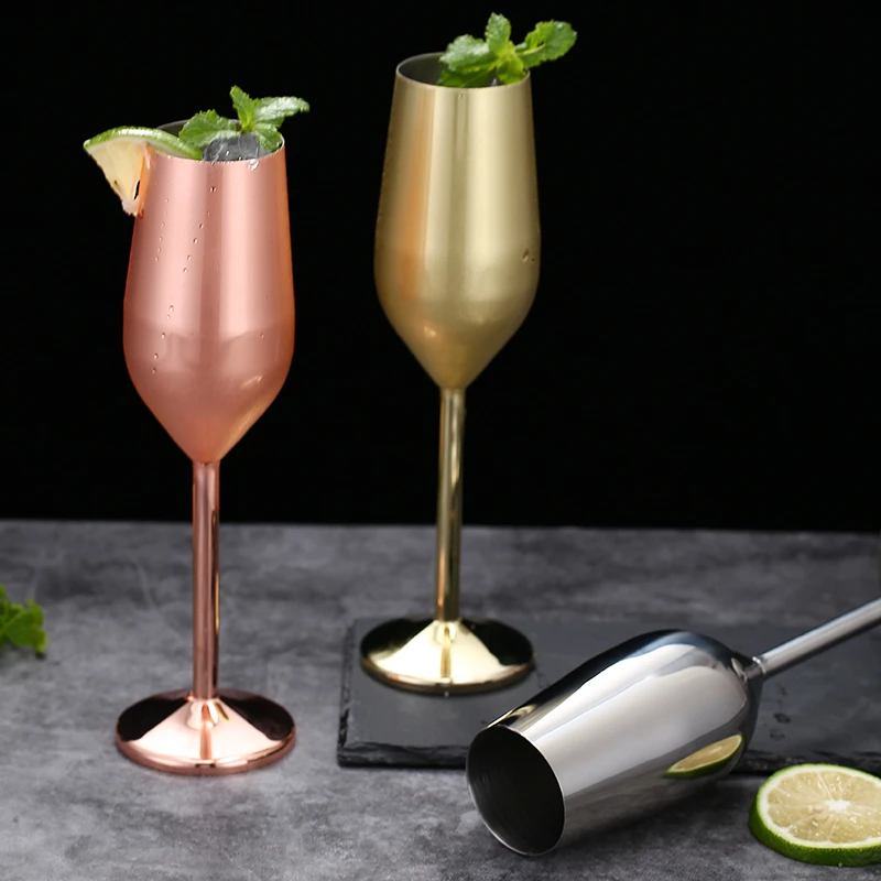 

200ml 304 Stainless Steel Goblet Beer Cup Juice Drink Goblet Shatterproof Party Barware Large-Capacity Goblet Bar Metal Mug