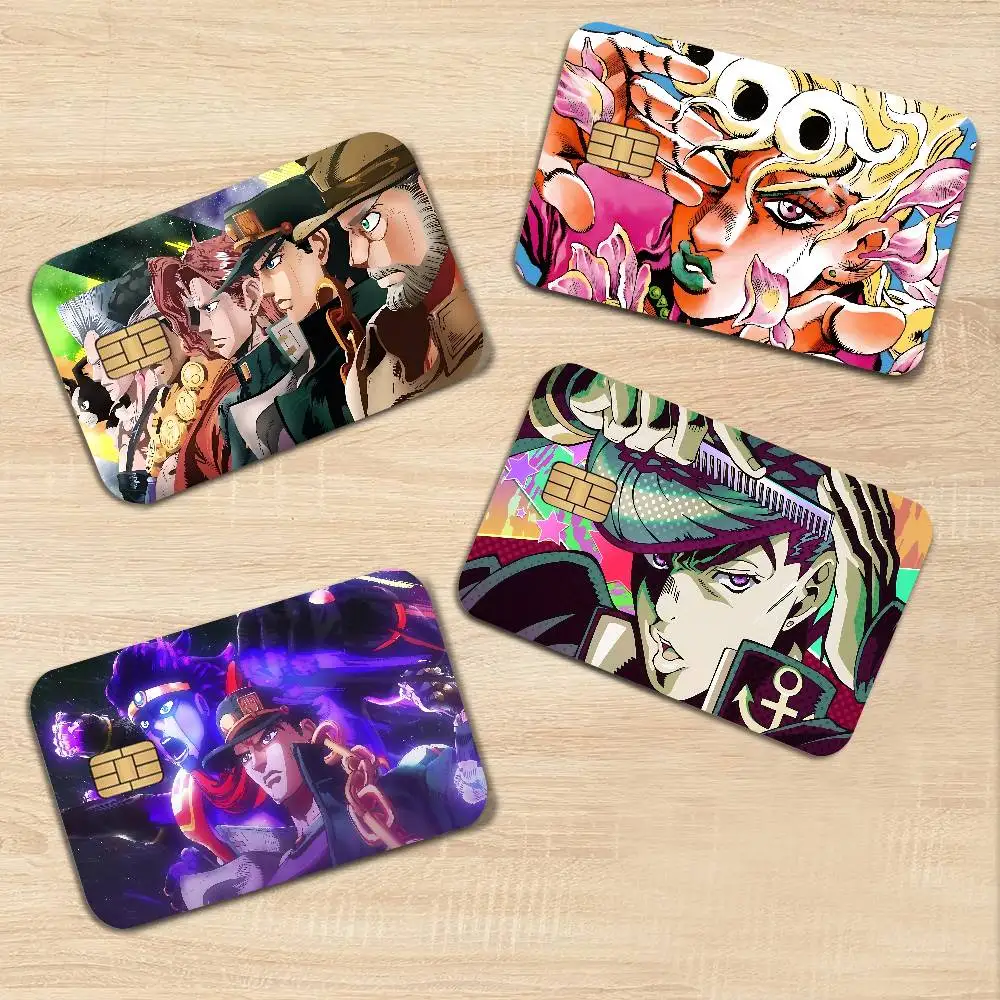 Anime JoJo Bizarre Adventure Credit Card Skin Stickers No Adhesive Residue Water Proof for VISA Credit Card Subway Access Card