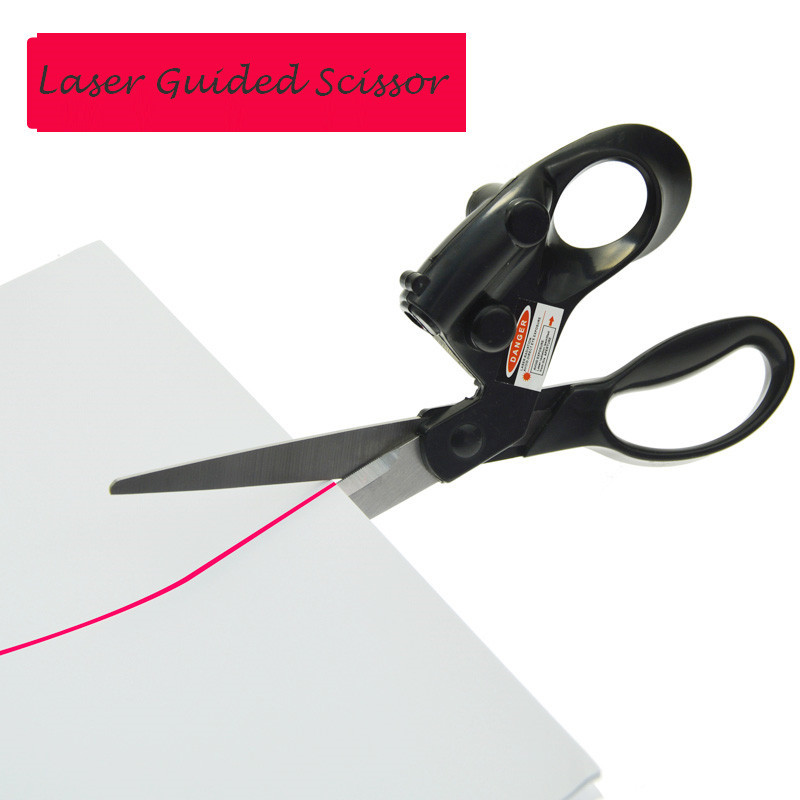  Professional Sewing Laser Guided Scissors, Infrared Laser Scissors with Battery for Home Crafts Packaging Fabric Cutting