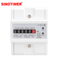 AC 220V 100A Din Rail Single Phase Energy Meter kWh Counter Power Consumption Analog Wattmeter Electronic Instruments 50HZ