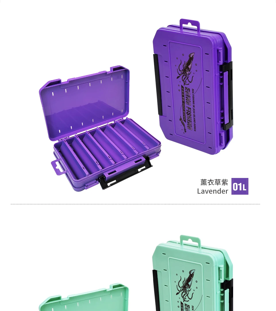 Tragbare Doppelseitige Egi-Tintenfisch-Jig-Angelbox mit 14 Fächern, Hartköder-Aufbewahrungsbox, Eging-Angelköder-Organizer, Angelausrüstung – Detail 6
