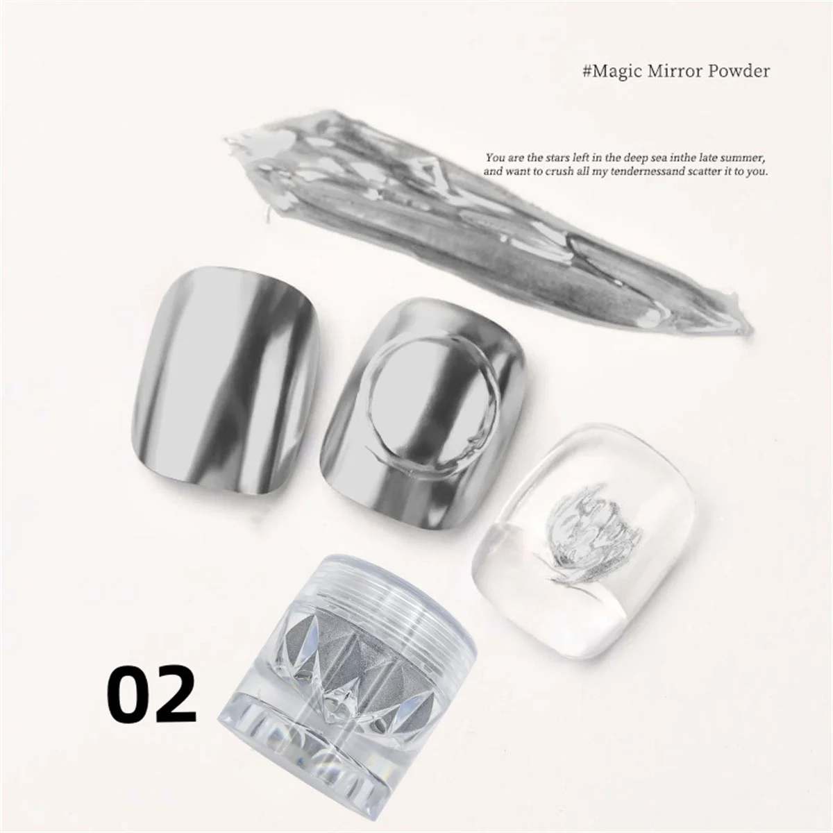 1/8pcs High Diamond Bottle Magic Mirror Powder Silver Rose Gold Bright Friction Coating Nail Powder Nail Art Creation K2Y