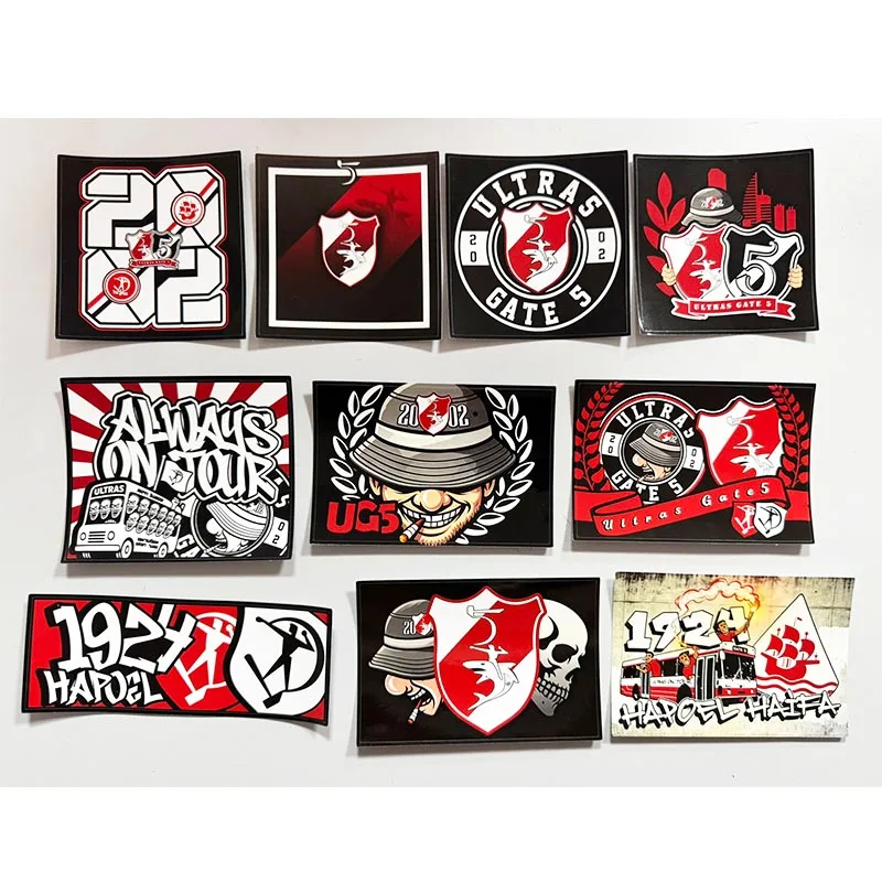10 types Hapoel Haifa FC Ultras Gate 5 UG05 On Tour HH5 1924 Decoration Stikers for Bag Cup Wall Fridge HHSK001-010