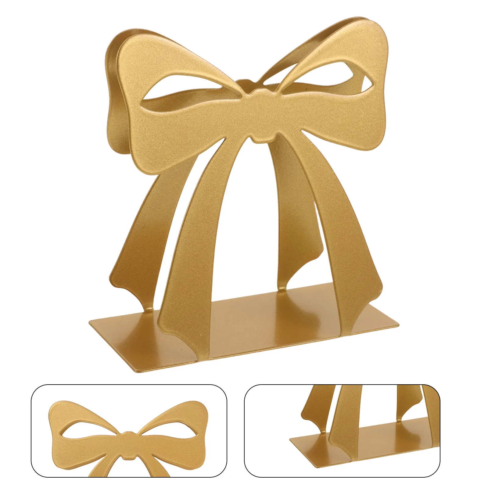 Gold Iron Tissue Holder Vertical Butterfly Bow Decorative Napkin Stand for Kitchen Countertop Dining Room Table Wedding Party