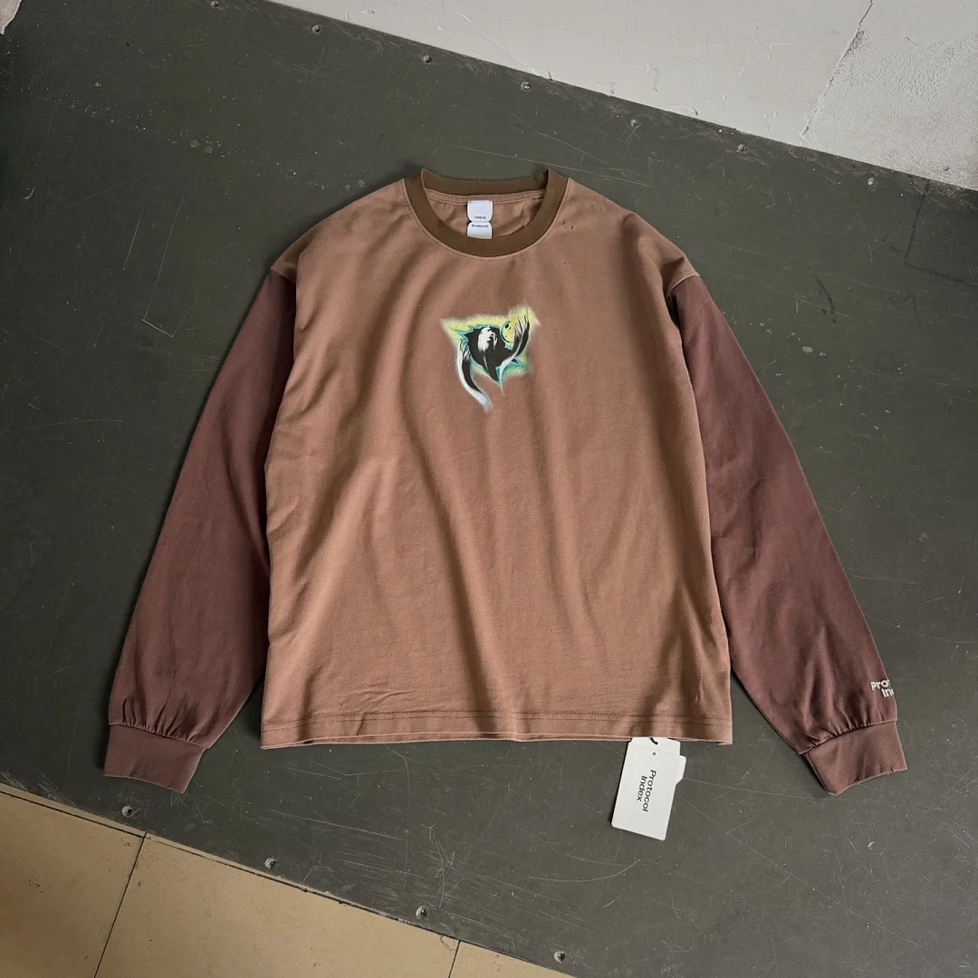2026 Best Version PTL Index Angel Printed Women Men Long Sleeve T shirts tees Hiphop Oversized Men Casual Cotton T shirt