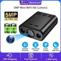 Mini cámara HD de 5MP con WIFI, batería integrada, seguimiento humano, videocámaras de monitoreo remoto IP, visión nocturna IR, cámara portátil corporal