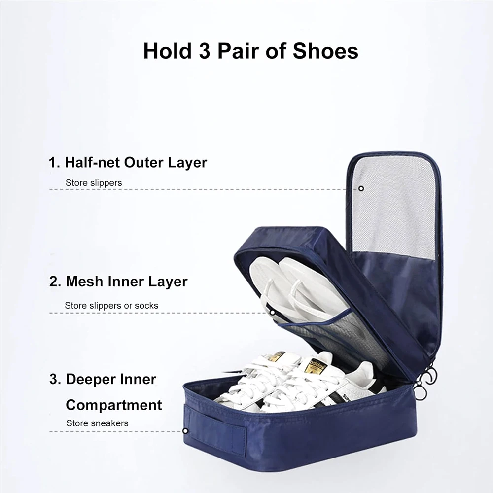 1PCS Shoe Bags for Travel Holds 3 Pair of Shoes Travel Shoe Bag for Packing Portable Shoe Cubes for Travel and Daily Use