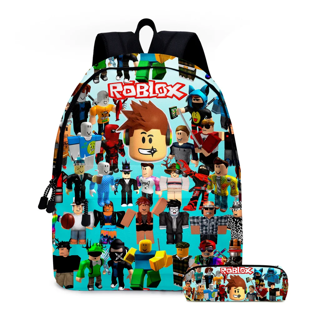 Upgrade 3PC-SET Set ROBLOX Virtual World Primary Secondary School Schoolbag Backpack Mochila Backpack Lightening Zipper Shoulder