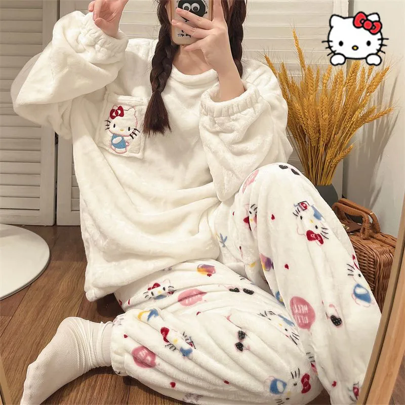 مرحبا كيتي كورومي بلدي ميلودي Pochacco عيد الميلاد الكرتون زائد المخملية سميكة منامة الإبداعية أنيمي فيلم ملابس المنزل مجموعة سانريو هدية #1