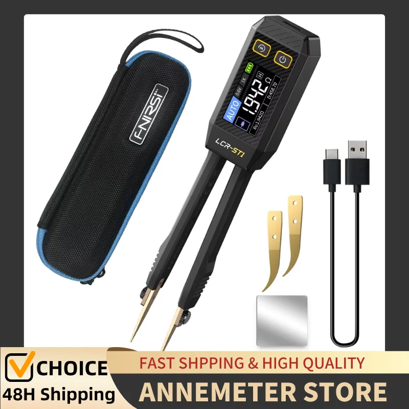 

FNIRSI Mini Smart Tweezer - Versatile SMD ESR Tester for Resistance, Capacitance, Inductance, and Continuity Measurements