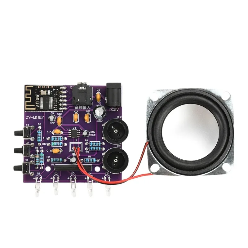 DC 5V 3W Bluetooth Speaker DIY Kit Stereo Amplifier Small Audio DIY Making Circuit Board Soldering Practice DIY Electronic Kit