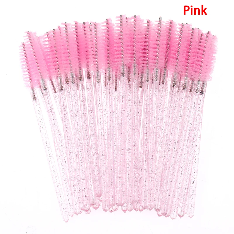 Brosse à cils jetable en cristal, peigne, Extension de cils, baguettes de Mascara, maquillage professionnel, outil de beauté, 50 pièces