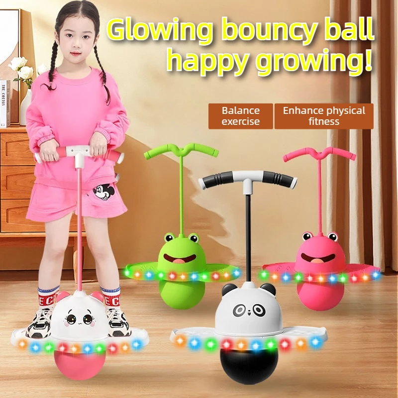 

Kids Ball Jumping Toy with Bounce Rope Handle Sports Toys Indoor Outdoor Children Balance Bounce Ball Sensory Training Balls