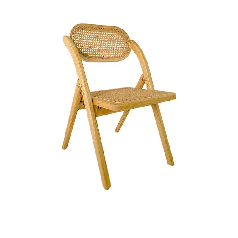 JOYLIVE Massivholz Stuhl Retro Alten Klapp Rattan Stuhl Moderne Hause Balkon Im Freien Freizeit Licht Luxus Rückenlehne Esszimmer Stuhl