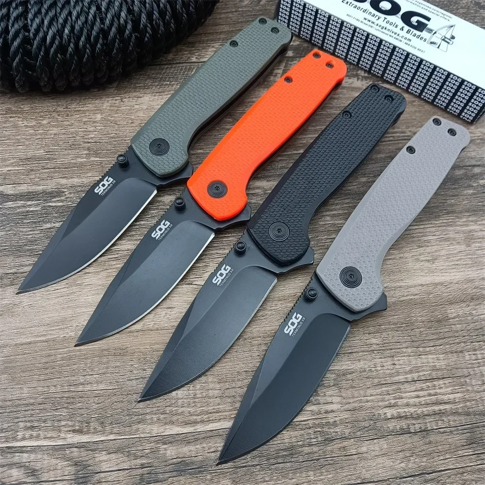 4 Styles Terminus XR Folding Knife D2 Steel Black Blade Nylon Fiber Handle Outdoor Camping Hunting Knives Tactical EDC Tool