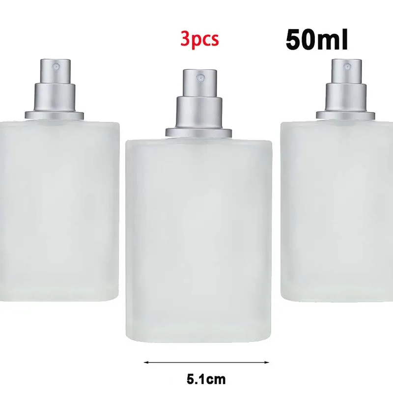 30 ML/50 ML Matglas Lege Spray Fles Parfum Verstuiver, Hervulbare Fijne Mist Spray Lege Parfum Bott
