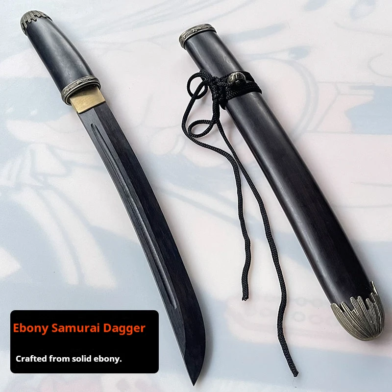 Rib difference short knife wooden knife with sheath iaido wooden knife Japanese sword practice props children's toy