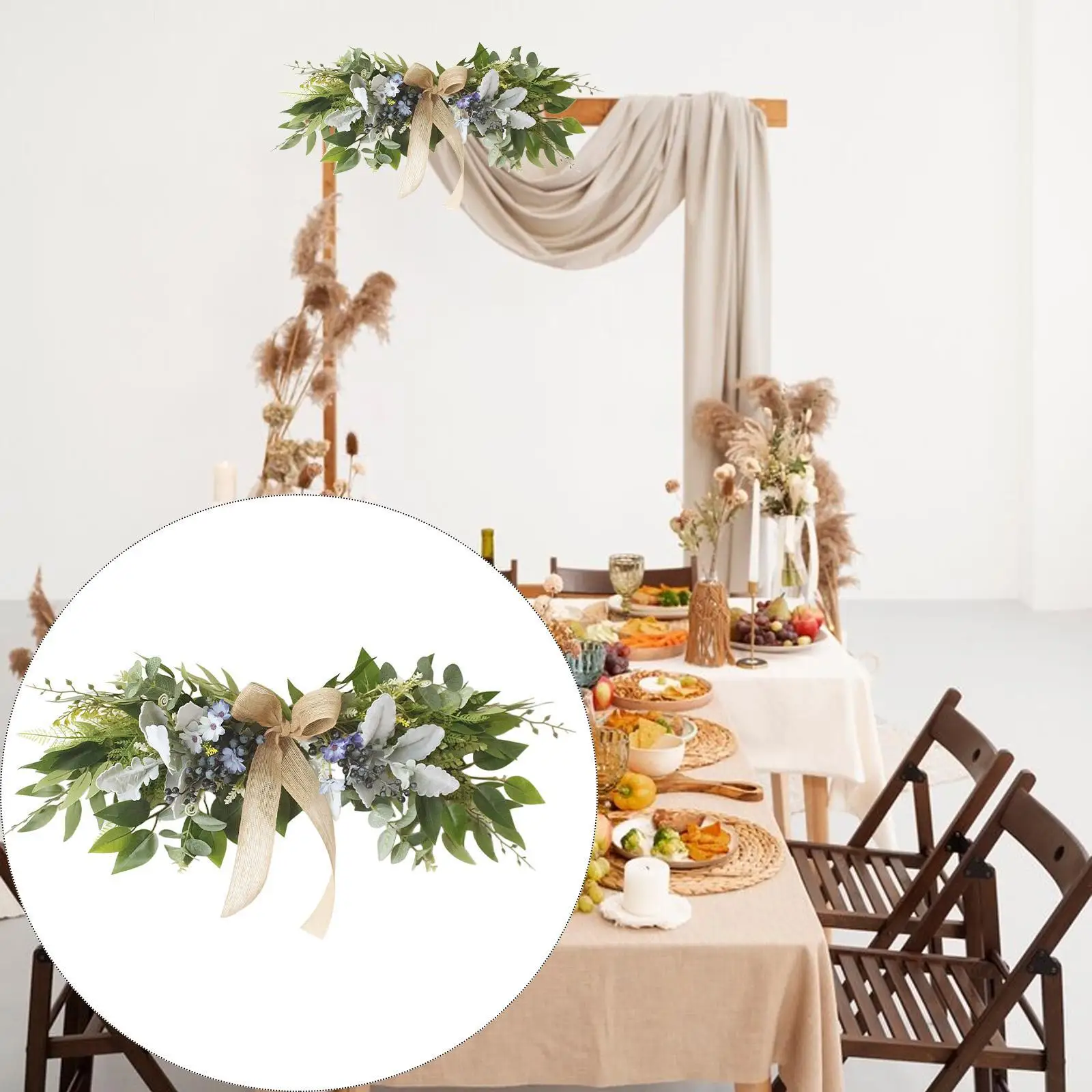 

Artificial Flower Swag Wedding Arch Flowers Floral Swag Decorative for Reception Holidays Wedding Decoration